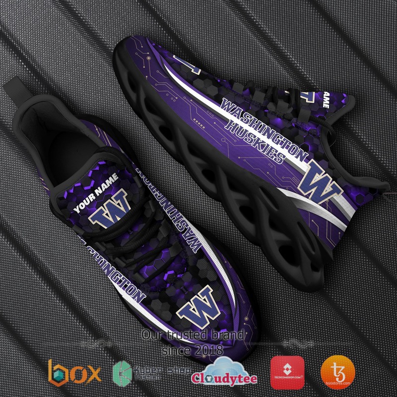 Washington Huskies Football Team Personalized Clunky Max Soul Sneaker 8 Personalized Washington Huskies Football Team Clunky Max Soul Shoes