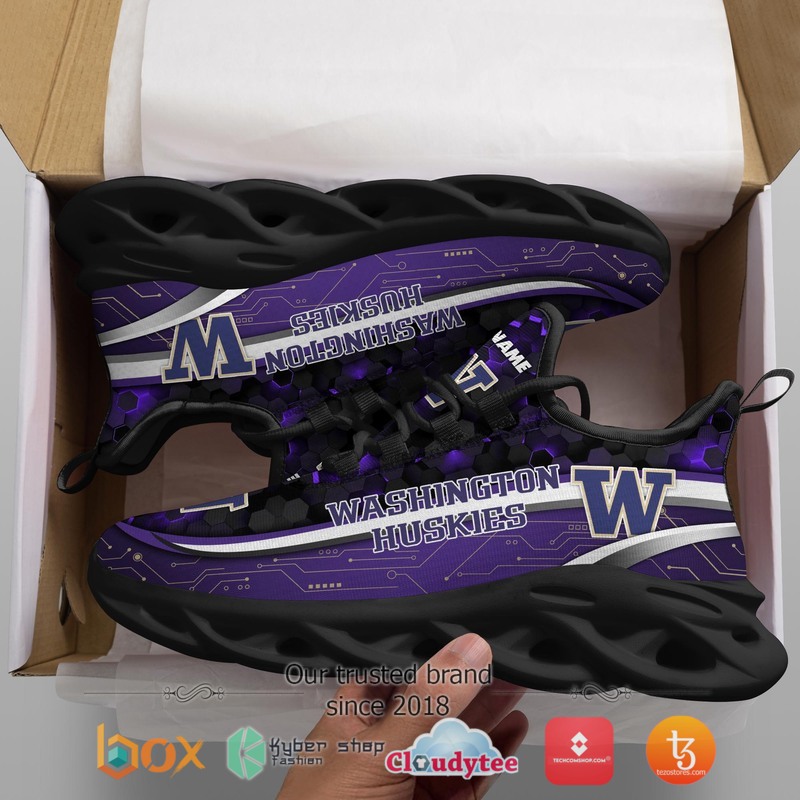Washington Huskies Football Team Personalized Clunky Max Soul Sneaker 2 Personalized Washington Huskies Football Team Clunky Max Soul Shoes 1