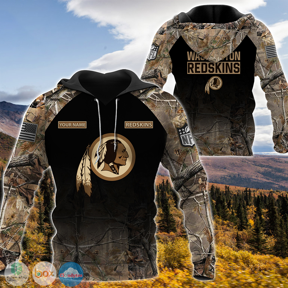 Personalized Washington Redskins NFL hunting camo custom 3d shirt hoodie 1 2 3