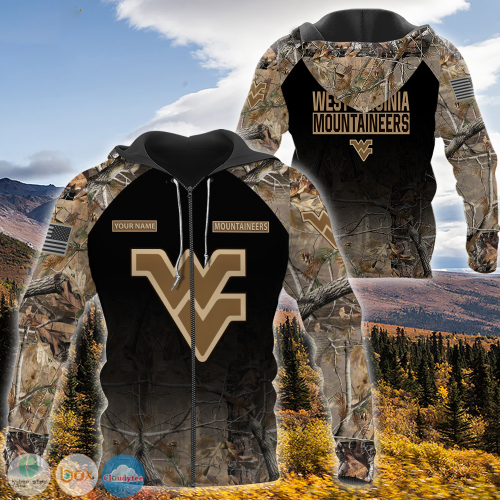 Personalized West Virginia Mountaineers hunting camo custom jersey shirt, hoodie 5 Personalized West Virginia Mountaineers hunting camo custom 3d shirt hoodie 1 2 3 4