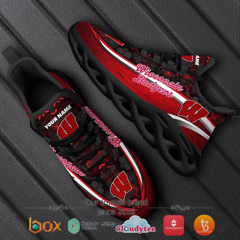 Wisconsin Badgers Football Team Personalized Clunky Max Soul Sneaker 9 Personalized Wisconsin Badgers Football Team Clunky Max Soul Shoes