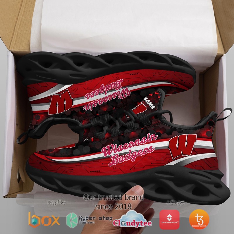 Wisconsin Badgers Football Team Personalized Clunky Max Soul Sneaker 2 Personalized Wisconsin Badgers Football Team Clunky Max Soul Shoes 1