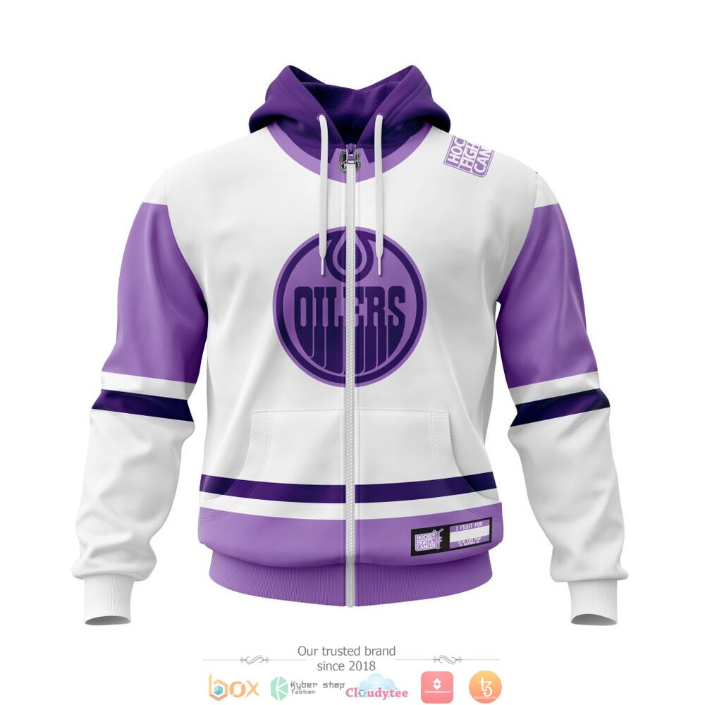 Personlaized Edmonton Oilers Hockey Fight Cancer custom jersey shirt, hoodie 2 Personlaized Edmonton Oilers NHL Hockey Fight Cancer custom 3d shirt hoodie 1