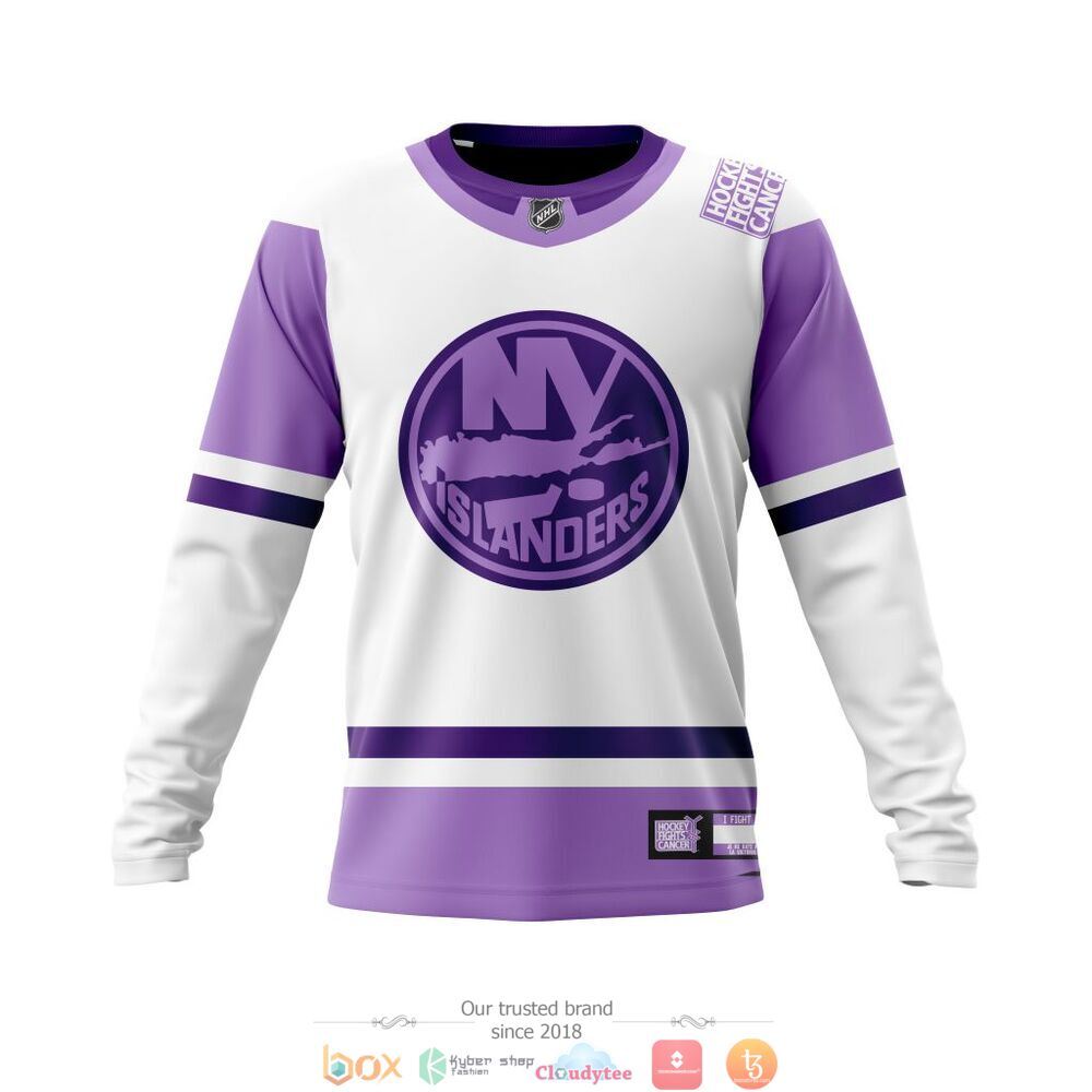 Personlaized New York Islanders Hockey Fight Cancer custom jersey shirt, hoodie 4 Personlaized New York Islanders NHL Hockey Fight Cancer custom 3d shirt hoodie 1 2 3