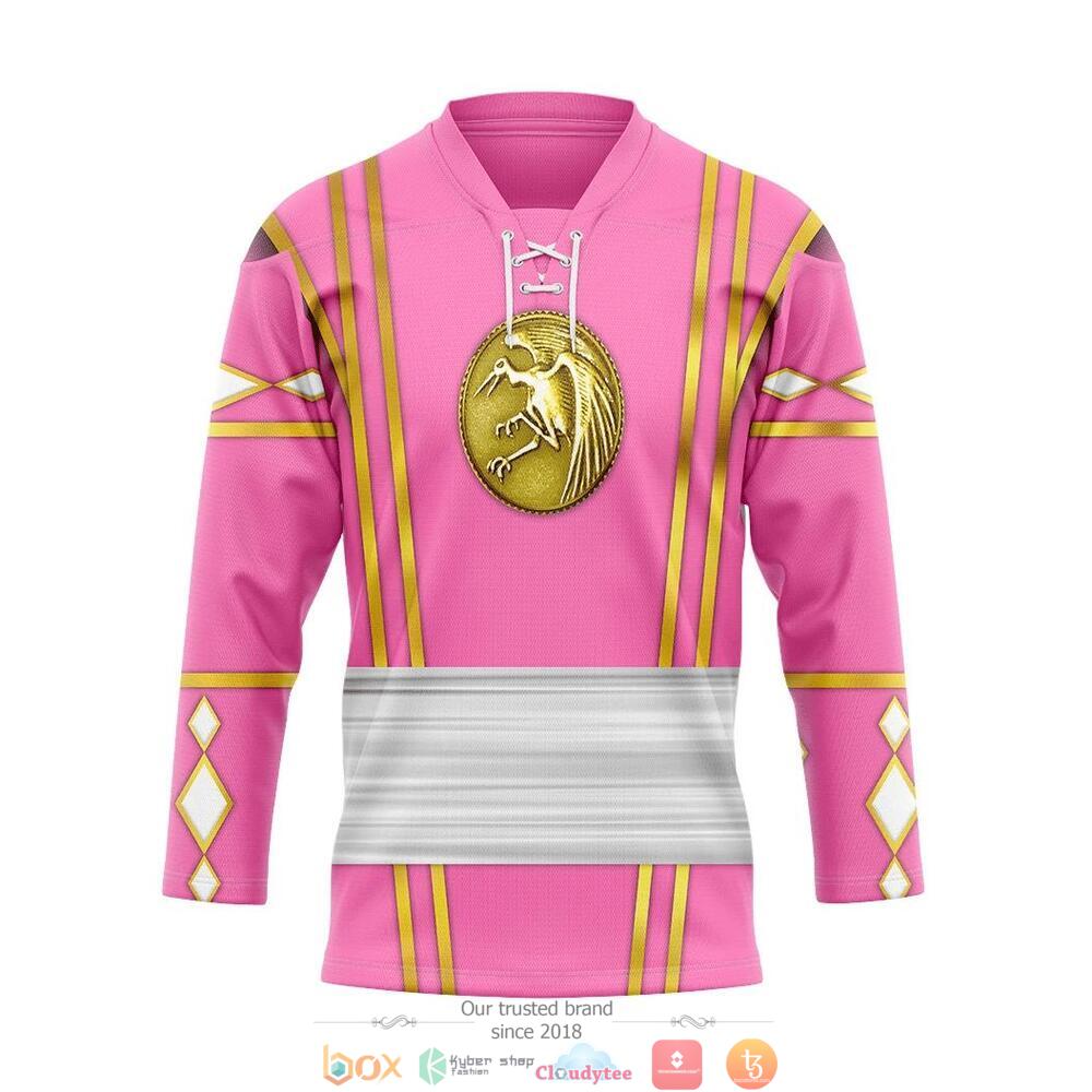 Pink Ninja Mighty Morphin Power Rangers hockey jersey