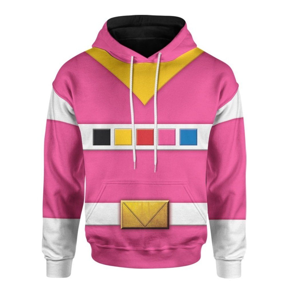 Pink Power Rangers In Space 3D All Over Printed Hoodie