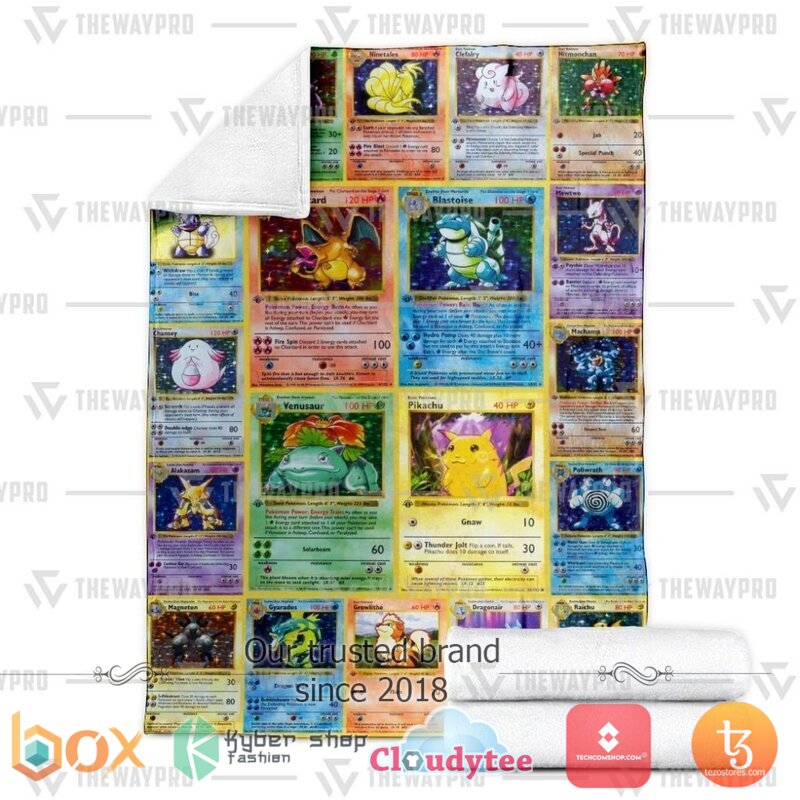 Pokemon 1st Edition Cards Blanket 3 Pokemon 1st Edition Cards Blanket 1 2