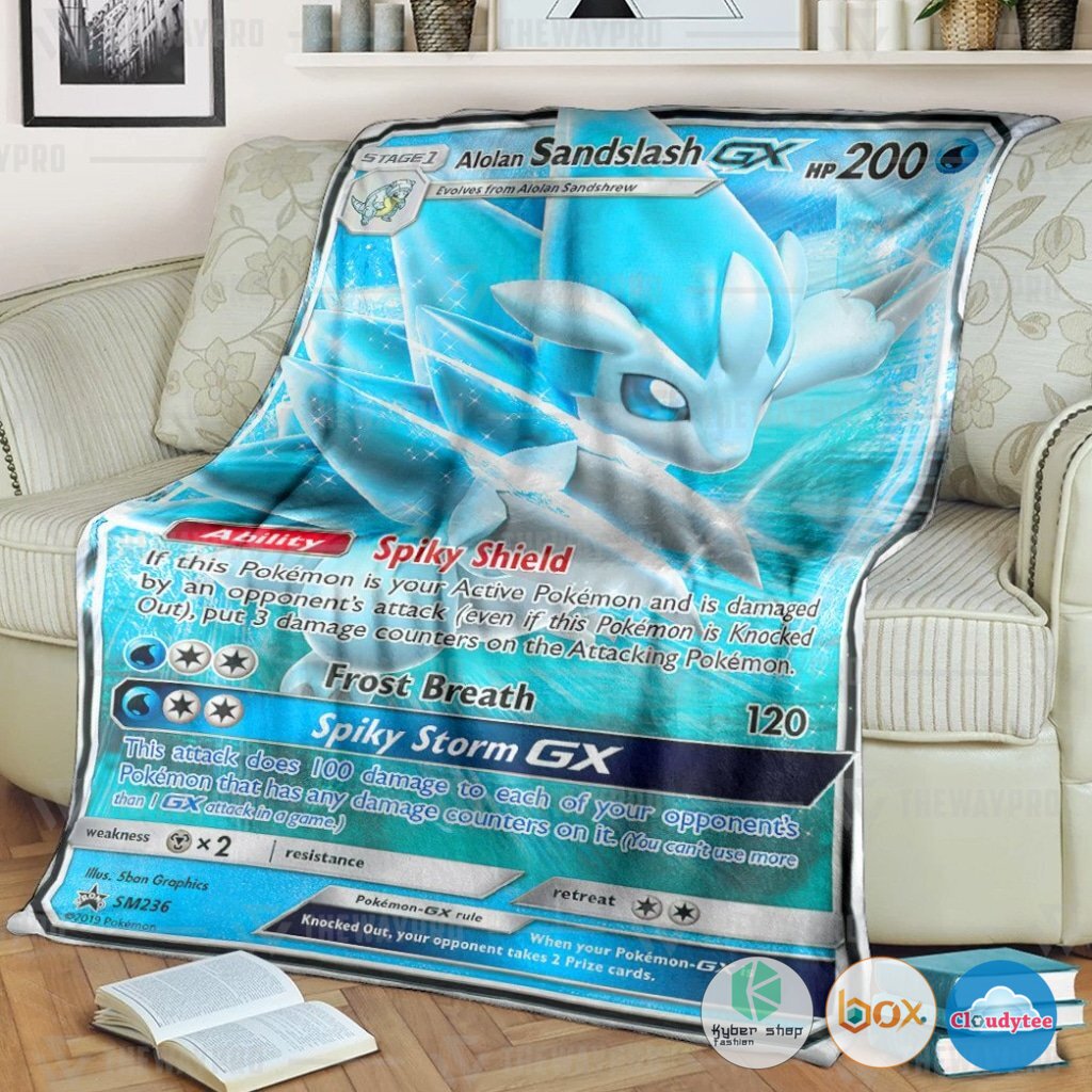 Pokemon Alolan Sandslash GX Sun and Moon Promos Blanket
