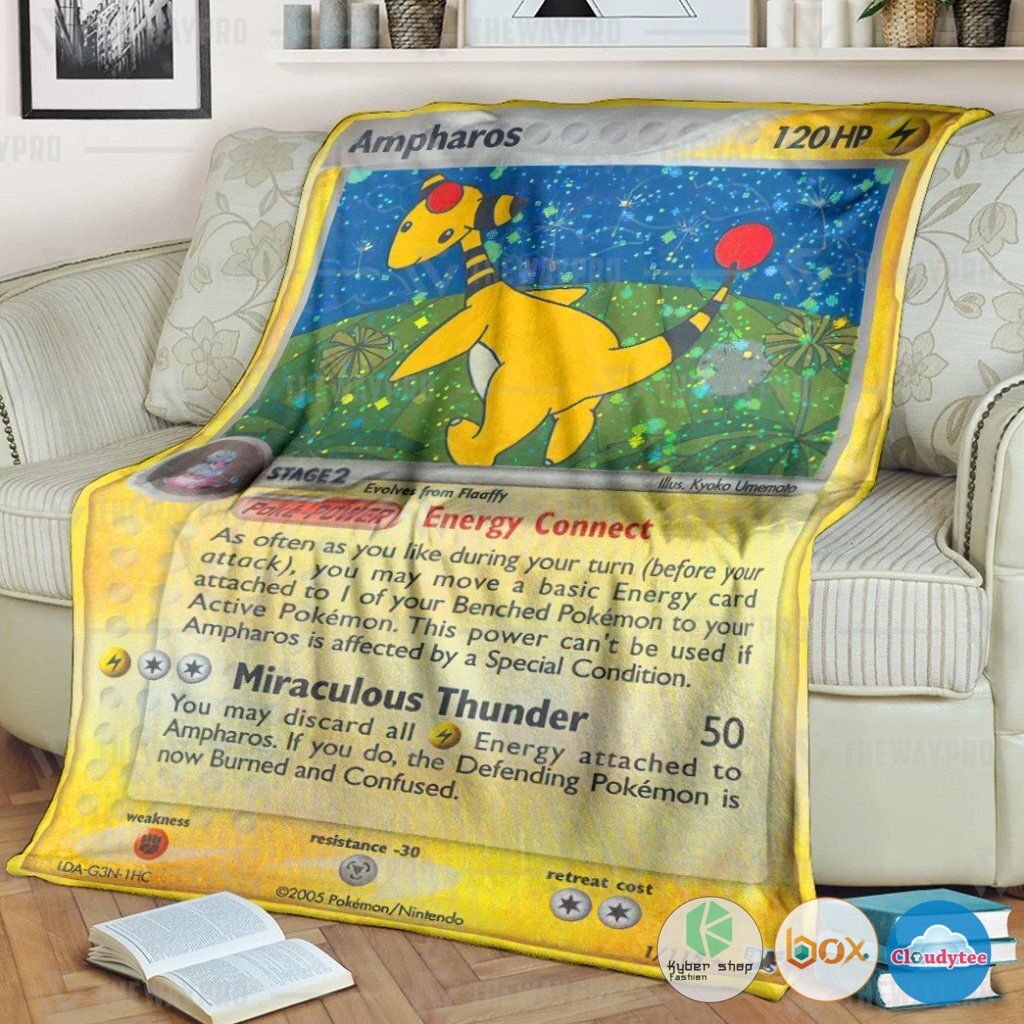 Pokemon Ampharos Unseen Forces Blanket