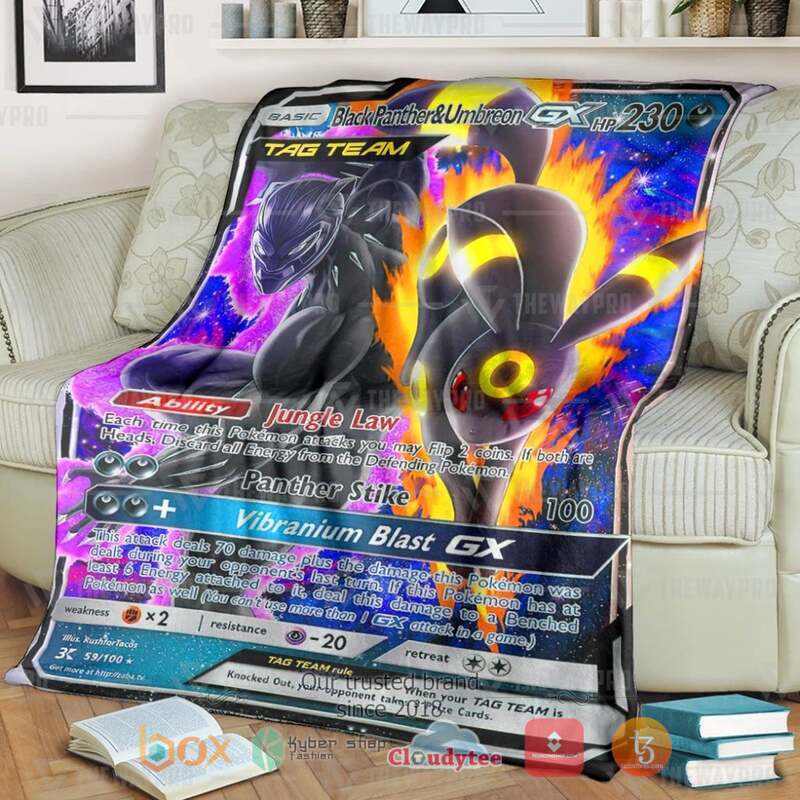 Pokemon Black Panther and Umbreon Blanket