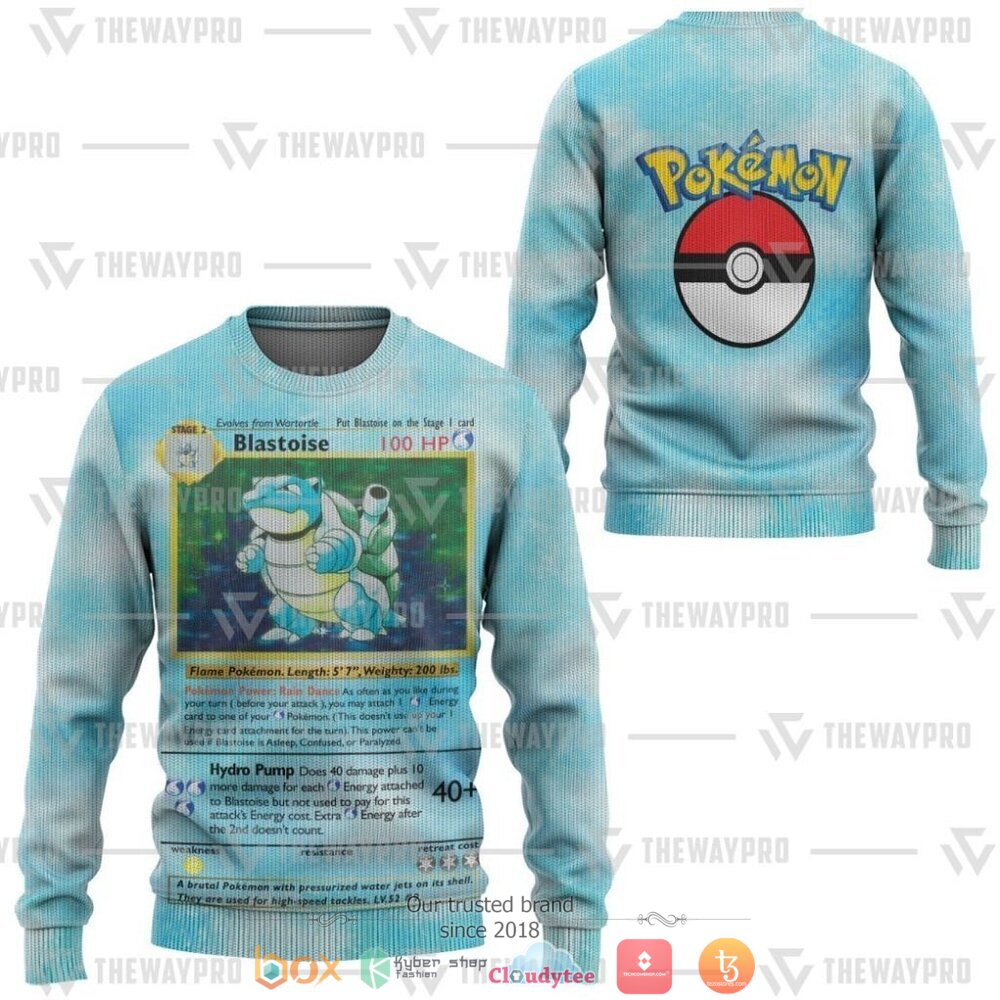 Blastoise Pokemon Sweater 3 Pokemon Blastoise Christmas Sweater 1 2