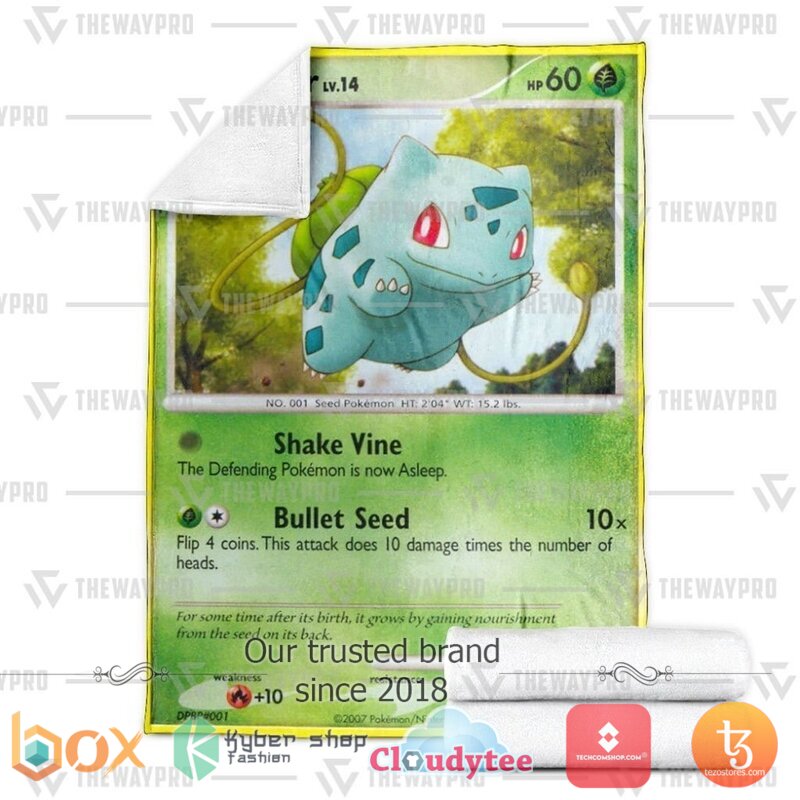 Pokemon Bulbasaur Secret Wonders Blanket 3 Pokemon Bulbasaur Secret Wonders Blanket 1 2