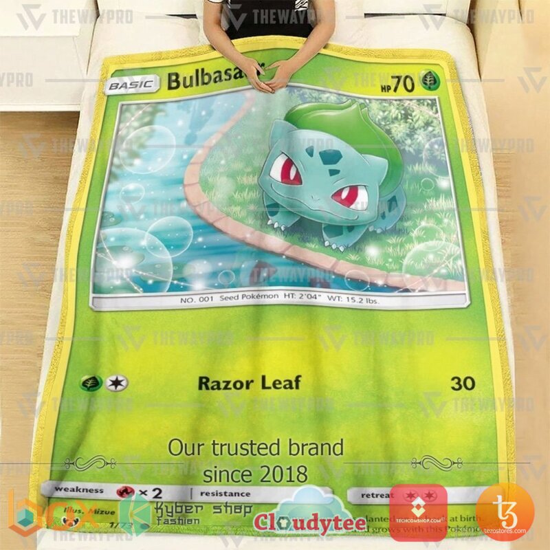Pokemon Bulbasaur Shining Legends Blanket 2 Pokemon Bulbasaur Shining Legends Blanket 1