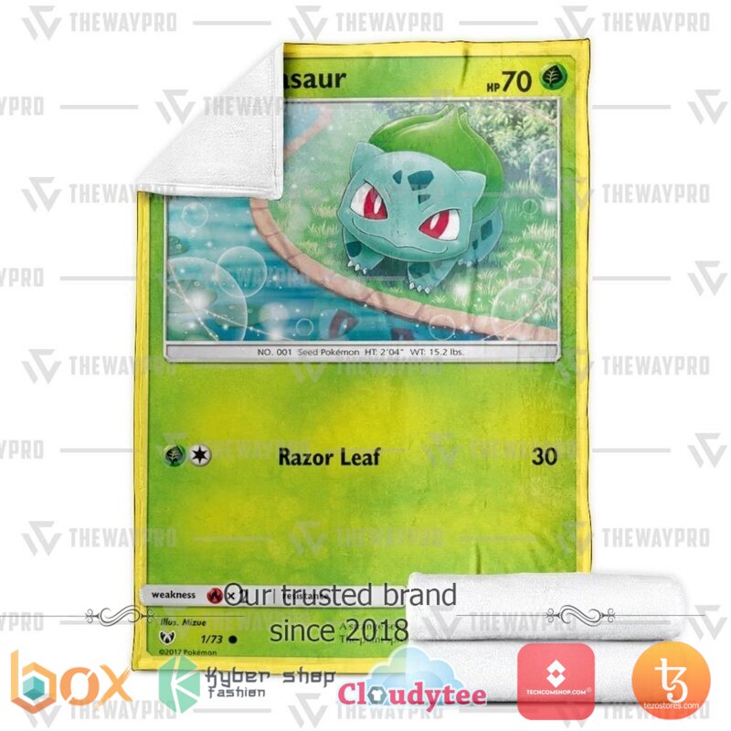 Pokemon Bulbasaur Shining Legends Blanket 3 Pokemon Bulbasaur Shining Legends Blanket 1 2