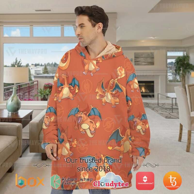 Pokemon Charizard Fleece Hoodie Blanket