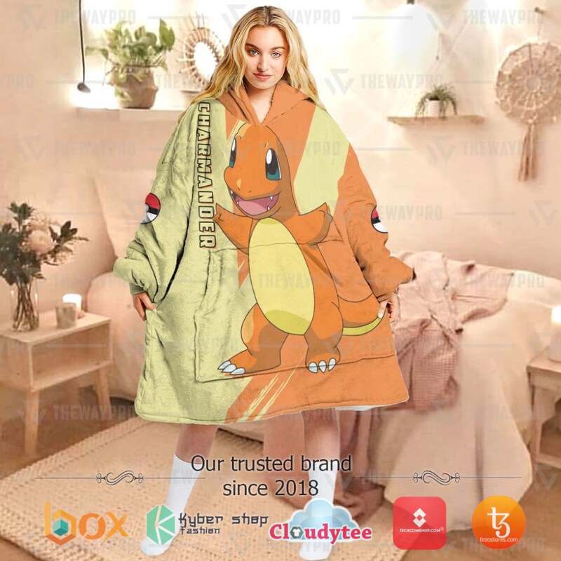 Pokemon Charmander Fleece Hoodie Blanket