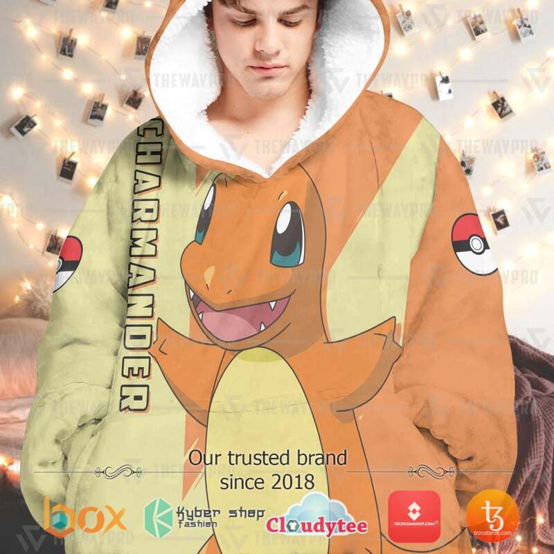 Pokemon Charmander Fleece Hoodie Blanket 1