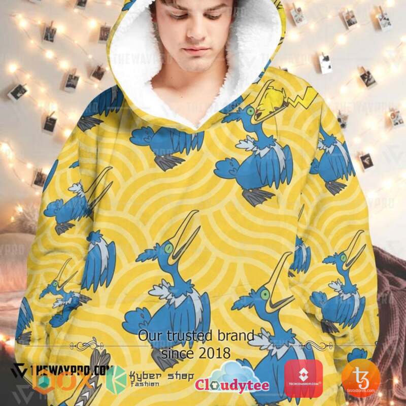 Pokemon Cramorant Fleece Hoodie Blanket