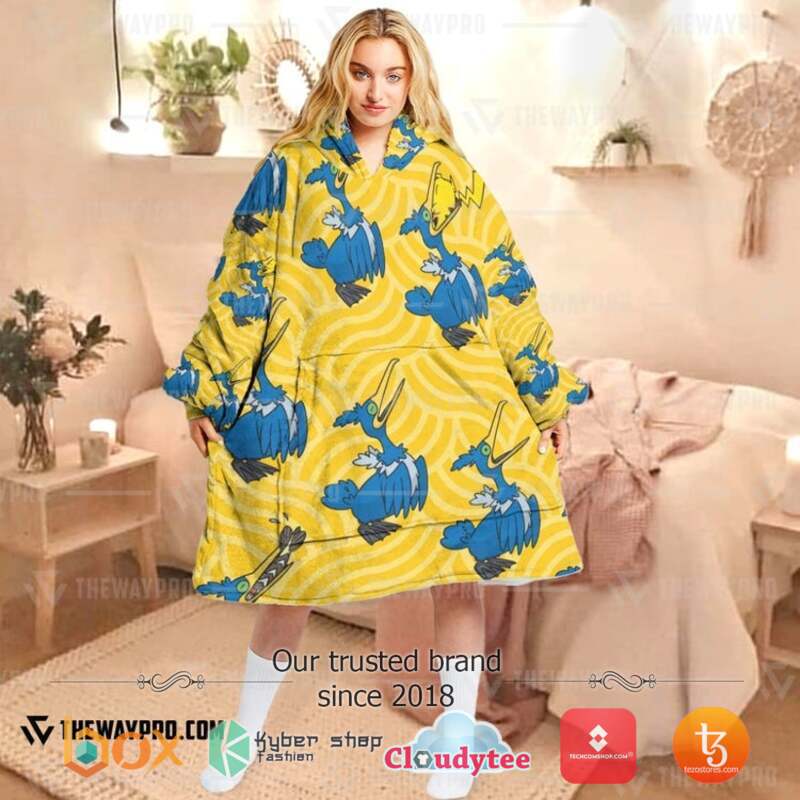 Pokemon Cramorant Fleece Hoodie Blanket 1