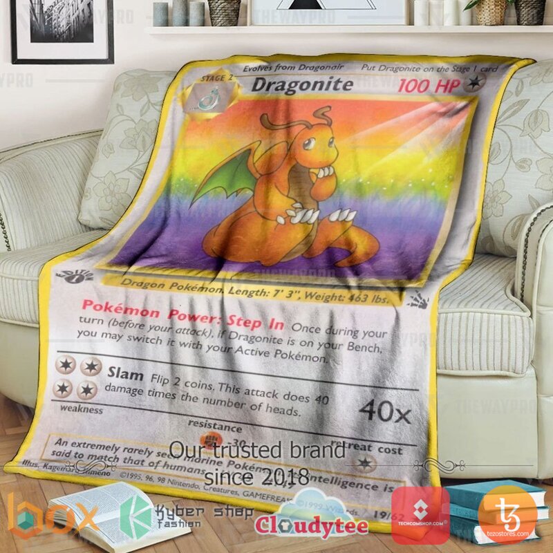 Pokemon Dragonite 1st Edition Blanket