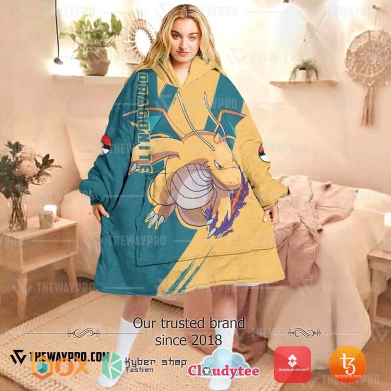 Pokemon Dragonite Fleece Hoodie Blanket 1
