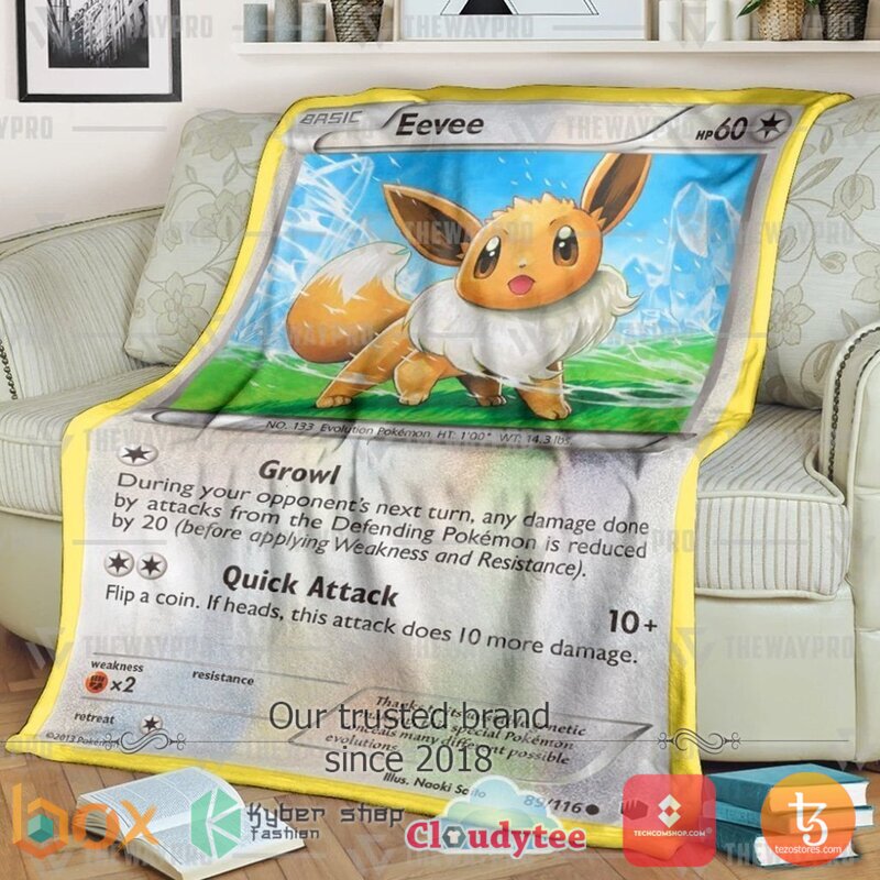 Pokemon Eevee Plasma Freeze Blanket