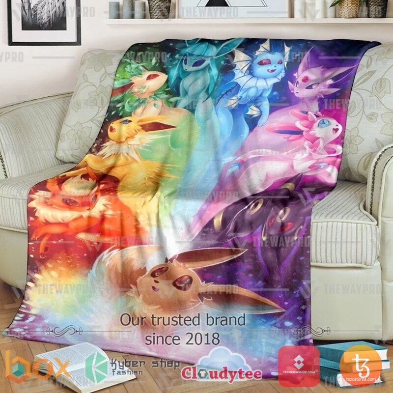 Pokemon Eevee Rainbow Blanket