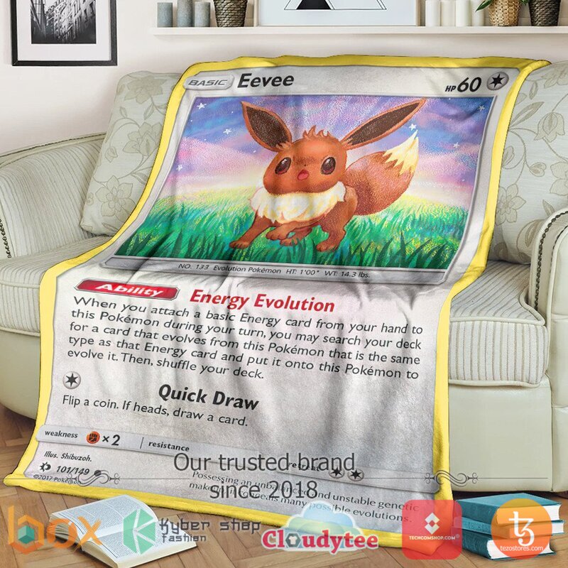 Pokemon Eevee Sun Moon Blanket