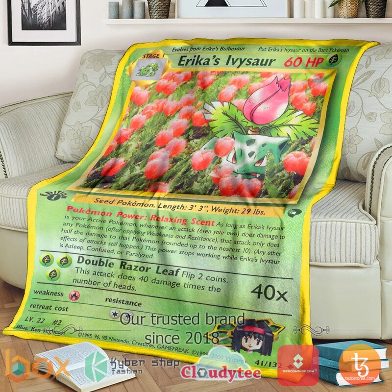 Pokemon Erikas Ivysaur Gym Challenge Blanket