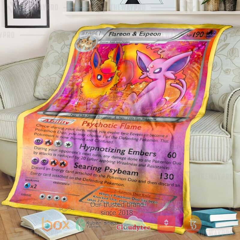 Pokemon Flareon and Espeon Blanket