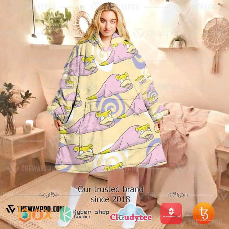 Pokemon Galarian Slowpoke Fleece Hoodie Blanket