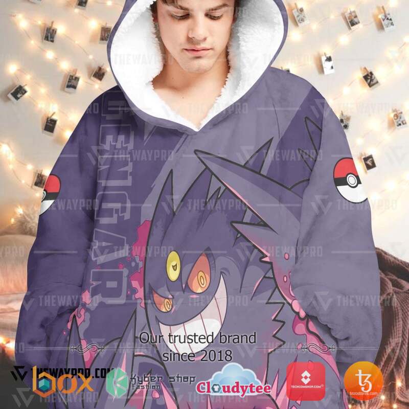 Pokemon Gengar Fleece Hoodie Blanket