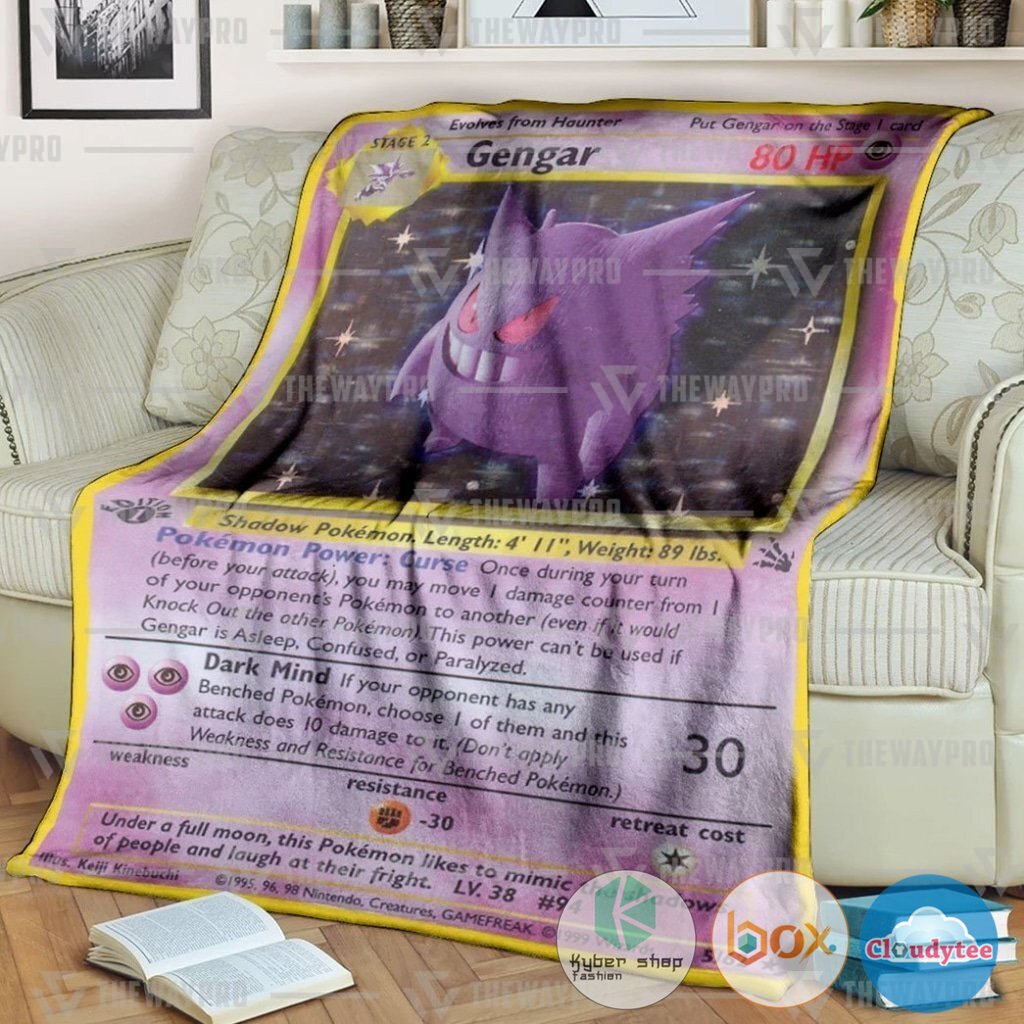 Pokemon Gengar Holo 1st Edition Blanket