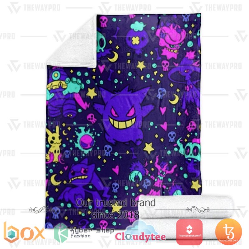 Pokemon Ghost Soft Blanket 3 Pokemon Ghost Soft Blanket 1 2