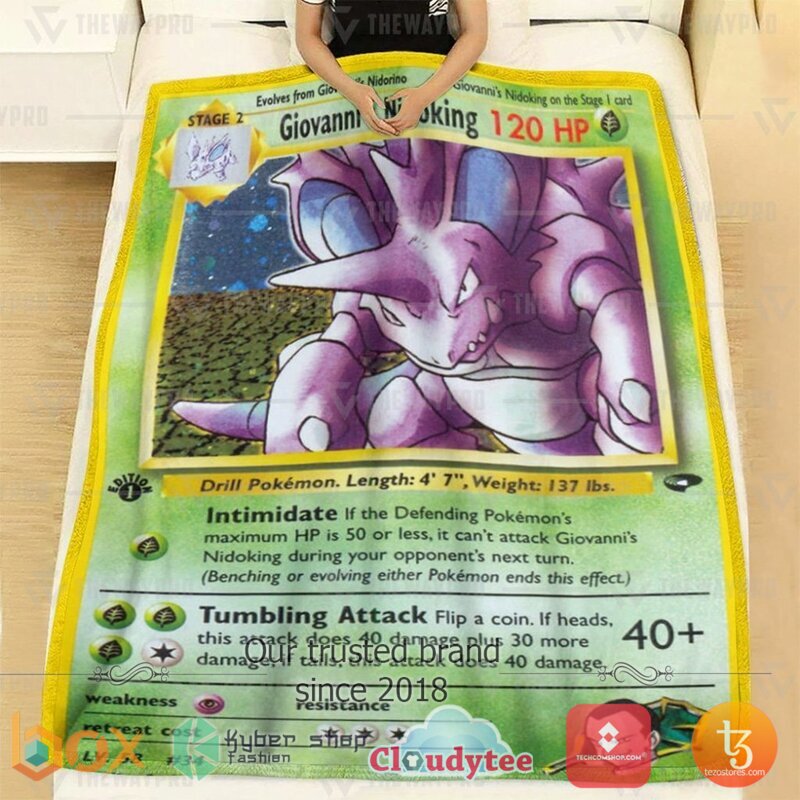 Pokemon Giovanni's Nidoking Gym Challenge Blanket 2 Pokemon Giovannis Nidoking Gym Challenge Blanket 1