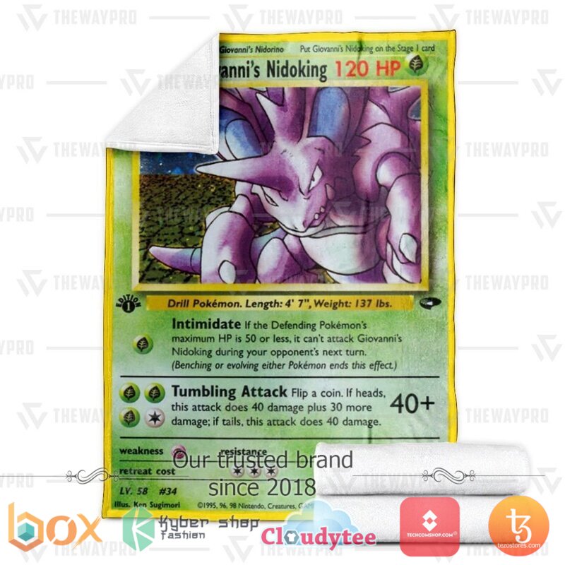 Pokemon Giovanni's Nidoking Gym Challenge Blanket 3 Pokemon Giovannis Nidoking Gym Challenge Blanket 1 2