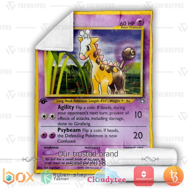 Pokemon Girafarig Blanket 3 Pokemon Girafarig Blanket 1 2