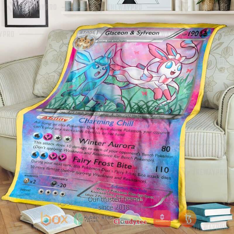Pokemon Glaceon and Sylveon Blanket
