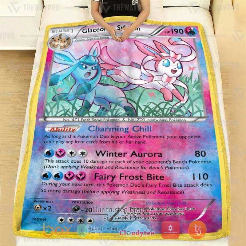 Pokemon Glaceon and Sylveon Blanket 2 Pokemon Glaceon and Sylveon Blanket 1
