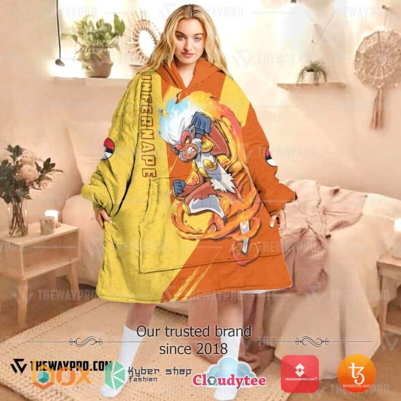 Pokemon Infernape Fleece Hoodie Blanket