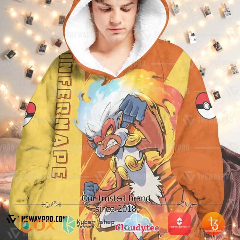 Pokemon Infernape Fleece Hoodie Blanket 1