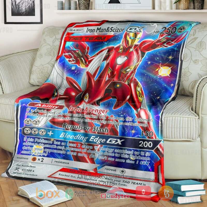 Pokemon Iron Man and Scizor Blanket