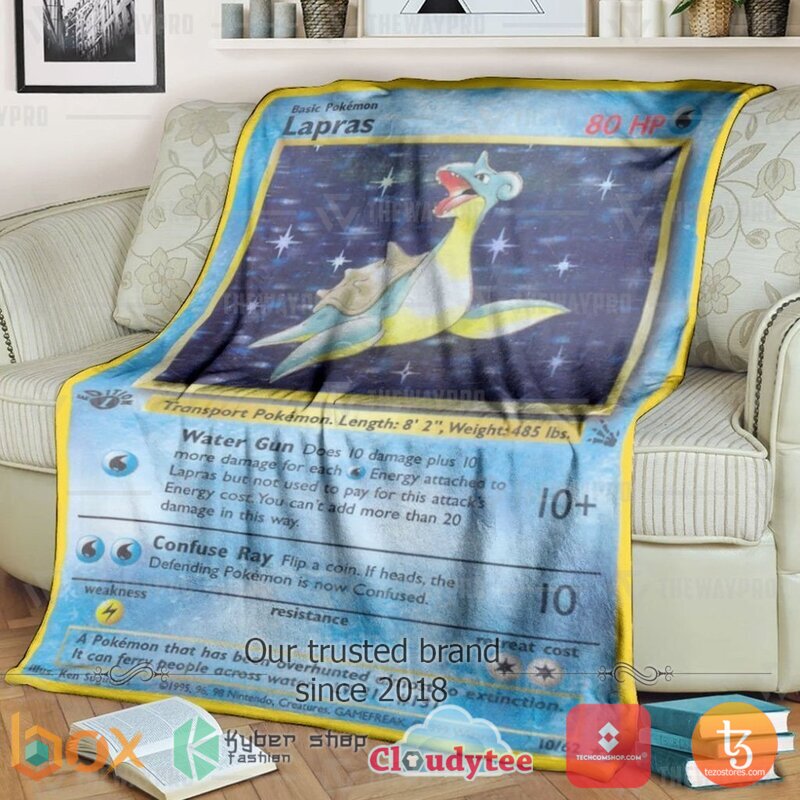 Pokemon Lapras Holo 1st Edition Blanket