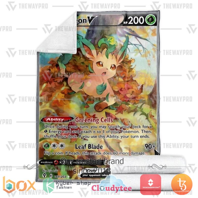 Pokemon Leafeon Blanket 3 Pokemon Leafeon Blanket 1 2