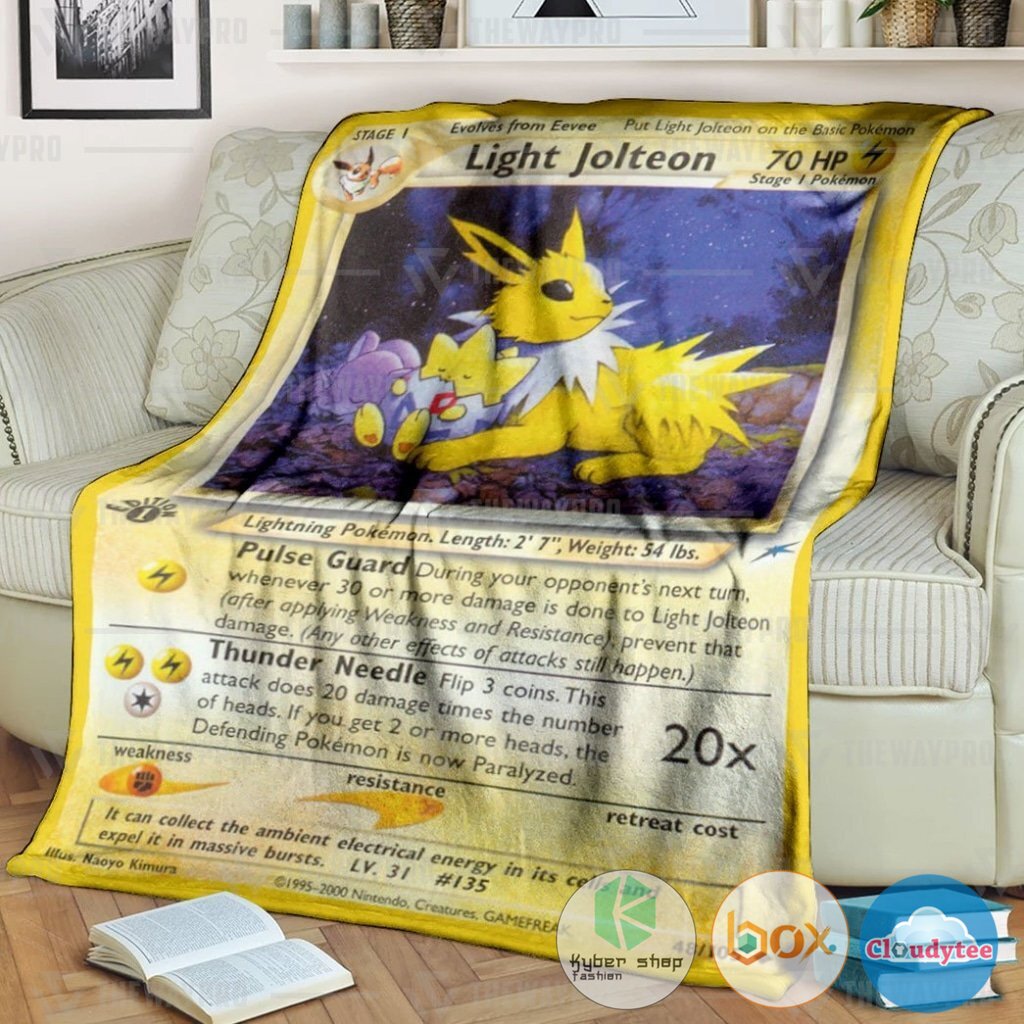 Pokemon Light Jolteon 1st Edition Blanket