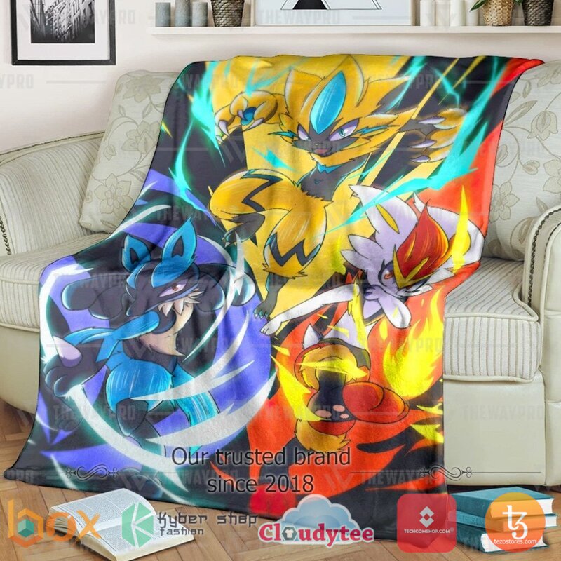 Pokemon Lightning Fire Water Blanket