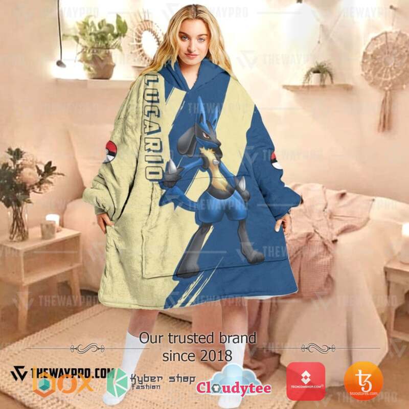 Pokemon Lucario Fleece Hoodie Blanket