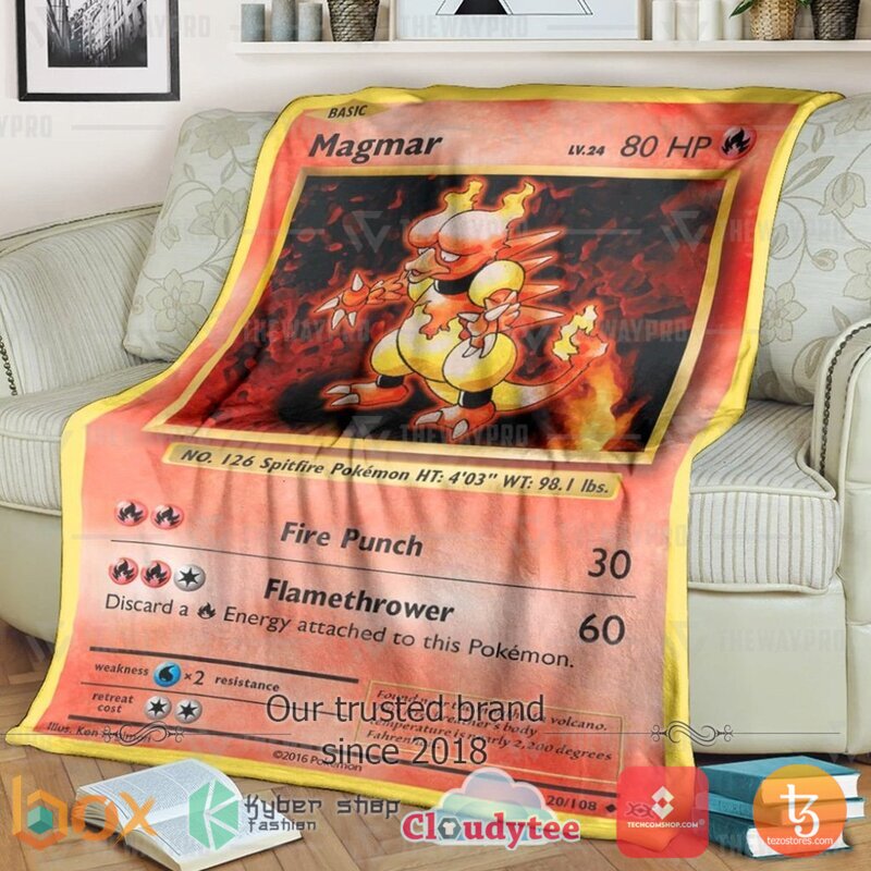 Pokemon Magmar Evolutions Blanket