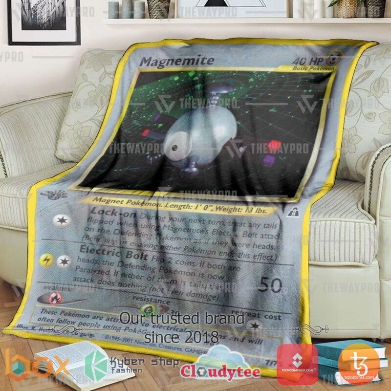 Pokemon Magnemite Holo 1st Edition Blanket