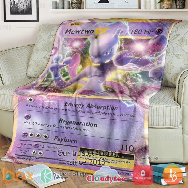Pokemon Mewtwo EX Evolutions Blanket